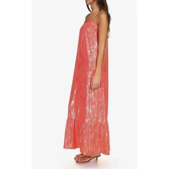 Michael Kors Sangria Maxi Dress Gold Chain Plus Size 2X NWT - Picture 1 of 9